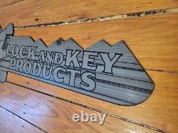 Early Vintage Independent Lock Company ILCO Keys Diecut Double Sided Metal Sign