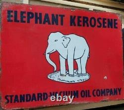 Elephant Kerosene Standard Oil Vintage Porcelain Double Sided Enamel Sign Board