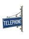 Enamel Wall Mounted Double Sided Telephone Sign Rare