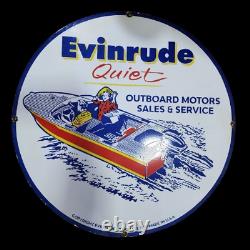 Evinrude Porcelain Enamel Sign 30x30 Inches Double Sided