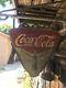 Extremely Rare Coca Cola Hanging Triangle Double Sided Metal Sign 1937