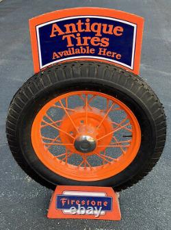 FIRESTONE Antique Tires Display Stand Double-sided. RARE Have Not Seen This