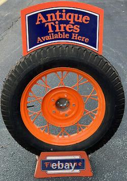 FIRESTONE Antique Tires Display Stand Double-sided. RARE Have Not Seen This