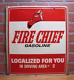 Fire Chief Gasoline Original Old Double Sided Gas Station Advertising Sign
