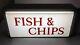 Fish & Chips Shop Illuminated Double Sided Sign Light Advertising Takeaway