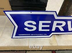 FORD SERVICE ARROW LARGE DOUBLE SIDED PORCELAIN SIGN (48x 12) NEAR MINT