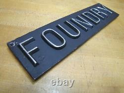 FOUNDRY Old Double Sided Embossed Metal Sign Fabrication Welding Repair Shop Ad