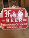 F&s Beer Porcelain Double Sided Sign Fuhrmann &schmidt Brewing Co Shamokin Pa