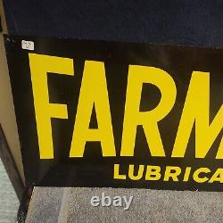 Farm Oil Vintage FARM-OYL Lubricants DST Metal Advertising Sign Double Sided NOS