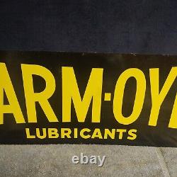 Farm Oil Vintage FARM-OYL Lubricants DST Metal Advertising Sign Double Sided NOS