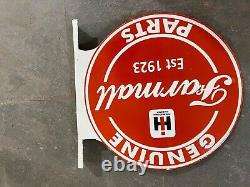 Farmall Porcelain Enamel Sign 18x20.5 Inches Double Sided With Flange