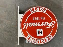 Farmall Porcelain Enamel Sign 18x20.5 Inches Double Sided With Flange