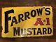 Farrow's A1 Mustard Double Sided Porcelain Sign Antique