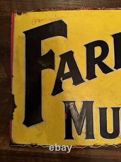 Farrow's A1 Mustard Double Sided Porcelain Sign Antique