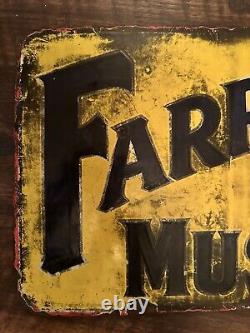 Farrow's A1 Mustard Double Sided Porcelain Sign Antique