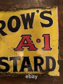 Farrow's A1 Mustard Double Sided Porcelain Sign Antique