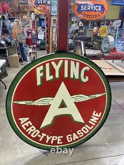 Flying A? Porcelain sign 48 inch Double Sided