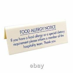 Food Allergy Table Notice Information Sign Restaurants Cafes Pubs Plaque