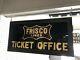 Frisco Railroad Frisco Lines Double Sided Ticket Office Sign 1900s Rare