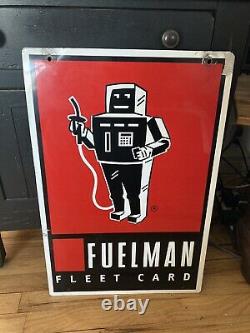 Fuelman Fleet Card Double Sided Metal Sign Vintage Advertising