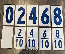 Full Set Of Gas Station Pricer Numbers Porcelain Sign Double Sided