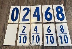 Full Set Of Gas Station Pricer Numbers Porcelain Sign Double Sided