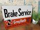 Grey-rock Brake Service 1930s Gas Station Repair Shop Double Sided Flange Sign
