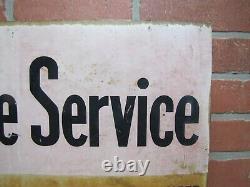 GREY-ROCK BRAKE SERVICE 1930s Gas Station Repair Shop Double Sided Flange Sign