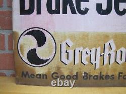 GREY-ROCK BRAKE SERVICE 1930s Gas Station Repair Shop Double Sided Flange Sign