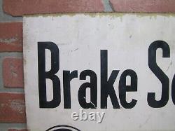 GREY-ROCK BRAKE SERVICE 1930s Gas Station Repair Shop Double Sided Flange Sign