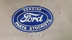 Genuine Ford Parts Porcelain Enamel Sign 36x24 Inches Double Sided