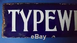 Genuine Vintage Antique Enamel Double Sided Typewriting Sign