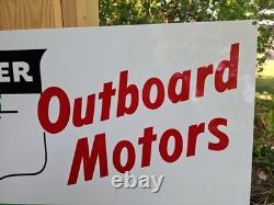 Giant Double-sided Vintage Oliver Outboard Motor Porcelain Sign Gas Oil 30 X 20