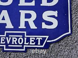 Giant Vintage 1950's Chevrolet Double-sided Porcelain Sign 30 X 20