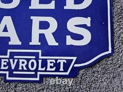 Giant Vintage 1950's Chevrolet Double-sided Porcelain Sign 30 X 20