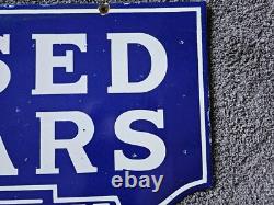 Giant Vintage 1950's Chevrolet Double-sided Porcelain Sign 30 X 20