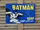 Giant Vintage 1960's Double-sided Batman Soap Porcelain Sign 30 X 20 Very Heavy
