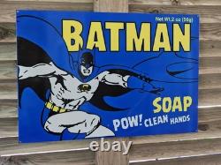 Giant Vintage 1960's Double-sided Batman Soap Porcelain Sign 30 X 20 Very Heavy