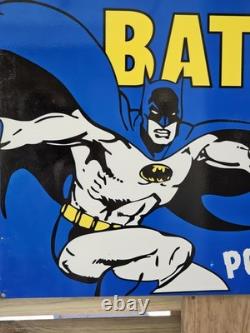 Giant Vintage 1960's Double-sided Batman Soap Porcelain Sign 30 X 20 Very Heavy