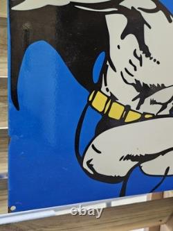 Giant Vintage 1960's Double-sided Batman Soap Porcelain Sign 30 X 20 Very Heavy