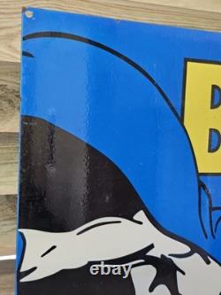 Giant Vintage 1960's Double-sided Batman Soap Porcelain Sign 30 X 20 Very Heavy