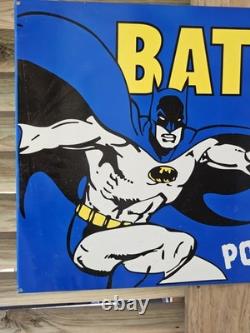 Giant Vintage 1960's Double-sided Batman Soap Porcelain Sign 30 X 20 Very Heavy