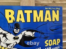 Giant Vintage 1960's Double-sided Batman Soap Porcelain Sign 30 X 20 Very Heavy