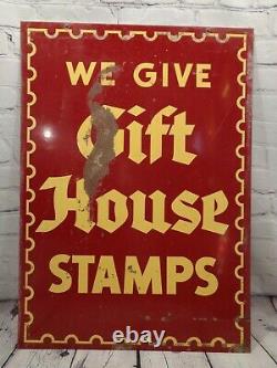 Gift House Stamps Vintage Sign Double Sided