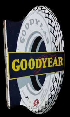 Good Year Porcelain Enamel Sign 34x24 Inches Double Sided With Flange
