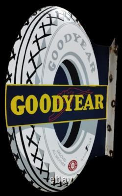 Good Year Porcelain Enamel Sign 34x24 Inches Double Sided With Flange