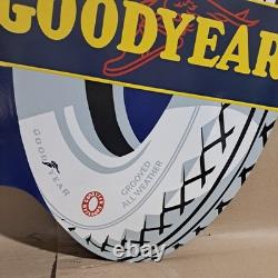 Good Year porcelain Enamel Sign 36 x 23 Inches 2 Sided