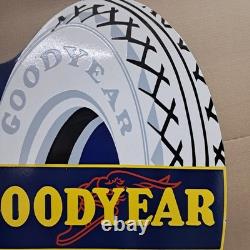 Good Year porcelain Enamel Sign 36 x 23 Inches 2 Sided