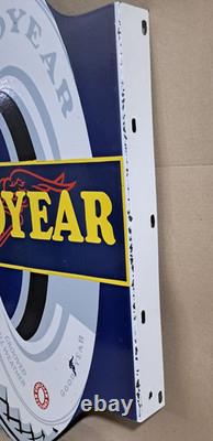 Good Year porcelain Enamel Sign 36 x 23 Inches 2 Sided