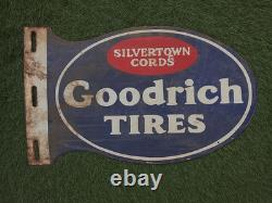 Goodrich Tires Porcelain Advertising Sign 24'' Inches Double Sided With Flange
